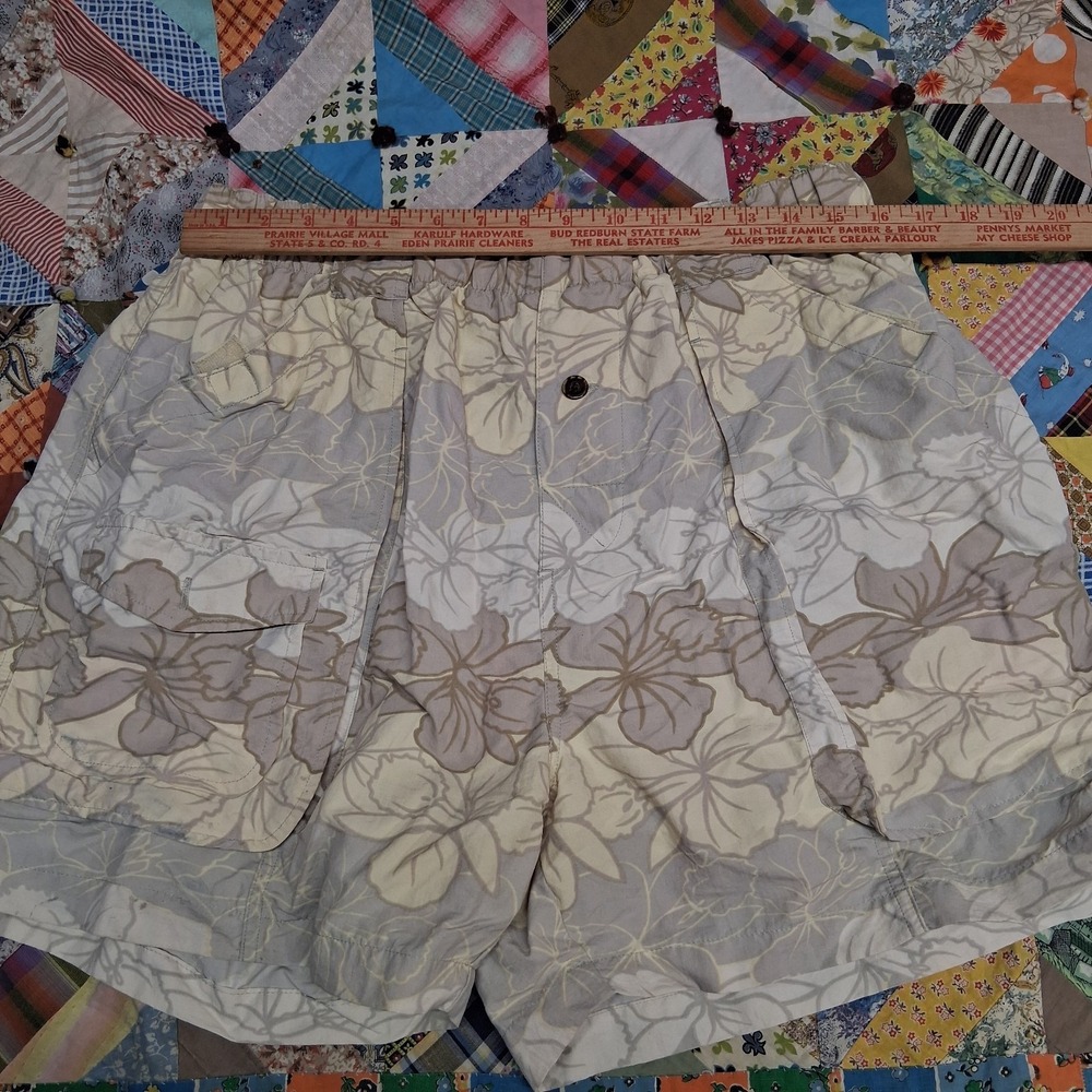 Tommy Bahama Mesh Lined Nylon Floral Print Swim Trunks Size Large Beige - Picture 5 of 9